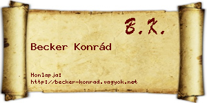 Becker Konrád névjegykártya